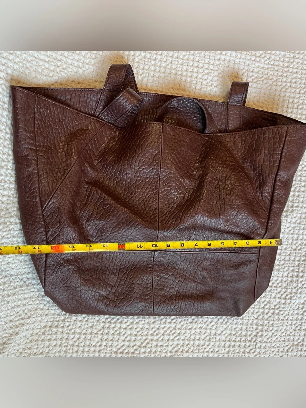Anthropologie Everyday Leather Tote Bag Brown Chocolate Slouchy Shoulder Hobo